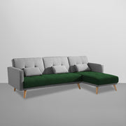 Gamora RHS 4 Seater L Shape Sofa Set for Living Room (Green Grey) Premium Fabric Sofa