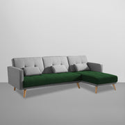 Convertible Futon RHS 4 Seater Sofa Cum Bed with Adjustable Backrest Sofa for Living Room (Blue Grey Colour) Premium Fabric Sofa