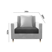 Casaliving Garcia 3+2+1 Seater Sofa Set for Living Room (Black Grey Colour) Premium Fabric Sofa
