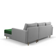 Ashton RHS 4 Seater L Shape Sofa Set with Center Table for Living Room (Green Grey Fabric) Premium Fabric Sofa
