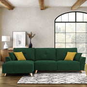 Antonio LHS 4 Seater L Shape Sofa Set for Living Room (Green Premium Fabric)