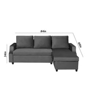 Asper RHS 4 Seater L Shape Sofa Set for Living Room (Blue Fabric) Premium Fabric Sofa