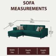 Oslo 4 Seater LHS L Shape Sofa Set for Living Room (Pine Fabric) Premium Fabric Sofa Set for Living Room