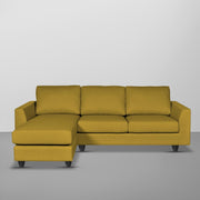Danver LHS 4 Seater L Shape Sofa Set for Living Room (Yellow Fabric) Premium Fabric Sofa