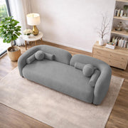 Getto Curved 3 Seater Cloud Sofa, Premium Design Upholstered 3 Seater Sofa Set for Living Room, (Black Colour) Premium Boucle Fabric Sofa