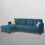 Swaloni LHS 6 Seater L Shape Sofa Set for Living Room (Turquise) Premium Fabric Sofa