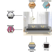 Ivary 3 Seater Sofa Set for Living Room (Black Colour) Premium Fabric Sofa