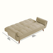 Francois 3 Seater Convertible Sofa Cum Bed for Living Room (Cream Fabric) Premium Fabric Sofa