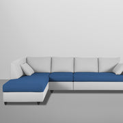 Dorian LHS 6 Seater L Shape Sofa Set for Living Room (Blue Grey Fabric) Premium Fabric Sofa