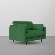 Grover 1 Seater Sofa Set for Living Room (Green Fabric) Premium Fabric Sofa