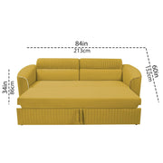 Torrato 3 Seater Sofa Cum Bed for Living Room (Yellow Colour Fabric) Premium Fabric Sofa