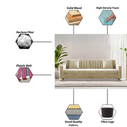 Garcia 3 Seater Sofa Set for Living Room (Blue Black Colour) Premium Fabric Sofa