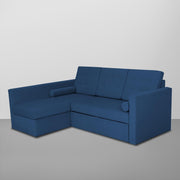 Megan LHS 4 Seater L Shaped Sofa Cum Bed for Living Room (Blue Fabric) Premium Fabric Sofa