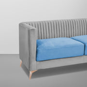 Ember 3 Seater Sofa Set for Living Room (Turquise Grey Colour) Premium Fabric Sofa