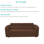 Torrato 3 Seater Sofa Cum Bed for Living Room (Brown Colour Fabric) Premium Fabric Sofa