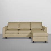 Danver RHS 4 Seater L Shape Sofa Set for Living Room (Cream Fabric) Premium Fabric Sofa