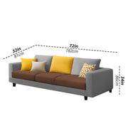 Minta 3 Seater Sofa Set for Living Room (Brown Grey Colour Fabric) Premium Fabric Sofa