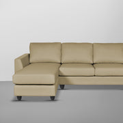 Danver LHS 4 Seater L Shape Sofa Set for Living Room (Cream Fabric) Premium Fabric Sofa