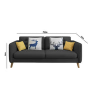 Duckby 3 Seater Sofa Set for Living Room (Black Colour) Premium Fabric Sofa