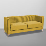 Ember 3 Seater Sofa Set for Living Room (Yellow Colour) Premium Fabric Sofa