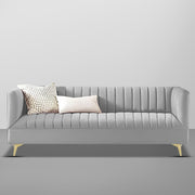 Jarvis 3 Seater Sofa Set for Living Room (Dark Grey Fabric) | Premium Fabric Sofa Set