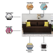 Garnet 3 Seater Sofa Set for Living Room (Brown) Premium Fabric