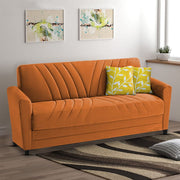 Francis 3 Seater Sofa Set for Living Room (Orange) Fabric