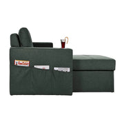 Rogelio 4 Seater LHS L Shape Sofa Set for Living Room (Dark Grey Fabric)