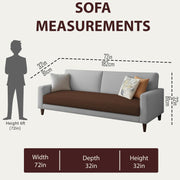 Kaven 3 Seater Sofa Set for Living Room (Brown Grey Colour Fabric) Premium Fabric Sofa