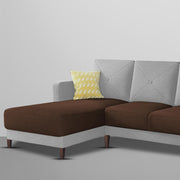 Swaloni LHS 6 Seater L Shape Sofa Set for Living Room (Brown Grey) Premium Fabric Sofa