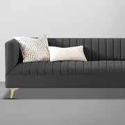 Casaliving Jarvis 3 Seater Sofa Set for Living Room (Black Fabric) | Premium Fabric Sofa