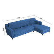 Fracher RHS 4 Seater L Shape Sofa Set for Living Room (Blue Fabric) Premium Fabric Sofa