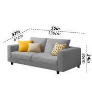 Minta 2 Seater Sofa Set for Living Room (Black - Colour Fabric) Premium Fabric Sofa Set for Living Room