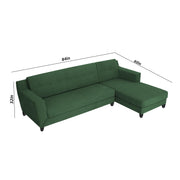 Fracher RHS 4 Seater L Shape Sofa Set for Living Room (Green Fabric) Premium Fabric Sofa