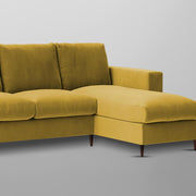 Charmi RHS 4 Seater L Shape Sofa Set for Living Room (Yellow Fabric) Premium Fabric Sofa