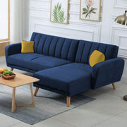Rino RHS 4 Seater L Shape Sofa Set for Living Room (Blue Fabric)