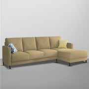 Swaloni RHS 6 Seater L Shape Sofa Set for Living Room (Cream) Premium Fabric Sofa