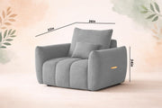 Velora Modern Velvet Bubble Cloud Sofa, Tufted Design Upholstered 3+1+1 Seater Sofa Set for Living Room, (Black Colour) Premium Velvet Fabric Sofa