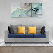 Hazer 3 Seater L Shape Sofa Set for Living Room (Blue Grey Fabric) Left Side