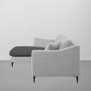 Cortina LHS 4 Seater L Shape Sofa Set for Living Room (Black Grey Fabric) Premium Fabric Sofa