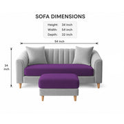 Casaliving Doraldo 2 Seater with Ottoman Sofa Set for Living Room (Black Colour) Premium Fabric Sofa Set