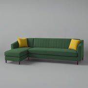 Neyami LHS 6 Seater L Shape Sofa Set for Living Room (Green) Premium Fabric Sofa Set