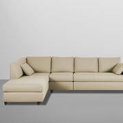 Dorian LHS 6 Seater L Shape Sofa Set for Living Room (Cream Fabric) Premium Fabric Sofa