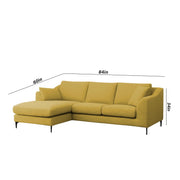 Cortina LHS 4 Seater L Shape Sofa Set for Living Room (Yellow Fabric) Premium Fabric Sofa