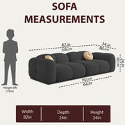 Casaliving Vetras Modern Velvet Bubble Cloud Sofa, Tufted Design Upholstered 3 Seater Sofa Set for Living Room,(Blue Colour) Premium Velvet Fabric Sofa