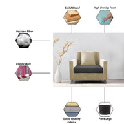 Garcia 1 Seater Sofa Set for Living Room (Black Colour) Premium Fabric Sofa