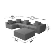 Sheron U Shaped Compressed Sofa Set for Living Room with Spacious Boucle Couch Set Living Rooms, (Dark Grey Fabric) Premium Fabric U Shape Sofa for Living Room