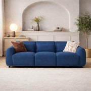 Alicent Modern Premium Boucle Fabric Sofa, Upholstered 3 Seater Sofa Set for Living Room, (Blue Colour) Premium Boucle Fabric Sofa