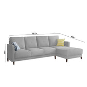 Swaloni RHS 6 Seater L Shape Sofa Set for Living Room (Grey) Premium Fabric Sofa