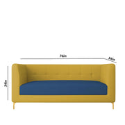 Magnus 3 Seater Sofa Set for Living Room (Blue Yellow Colour) Premium Fabric Sofa